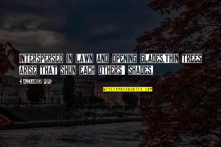 Lerdalsh Jden Quotes By Alexander Pope: Interspersed in lawn and opening glades,Thin trees arise Lerdalsh Jden Quotes By Alexander Pope: Interspersed in lawn and opening glades,Thin trees arise