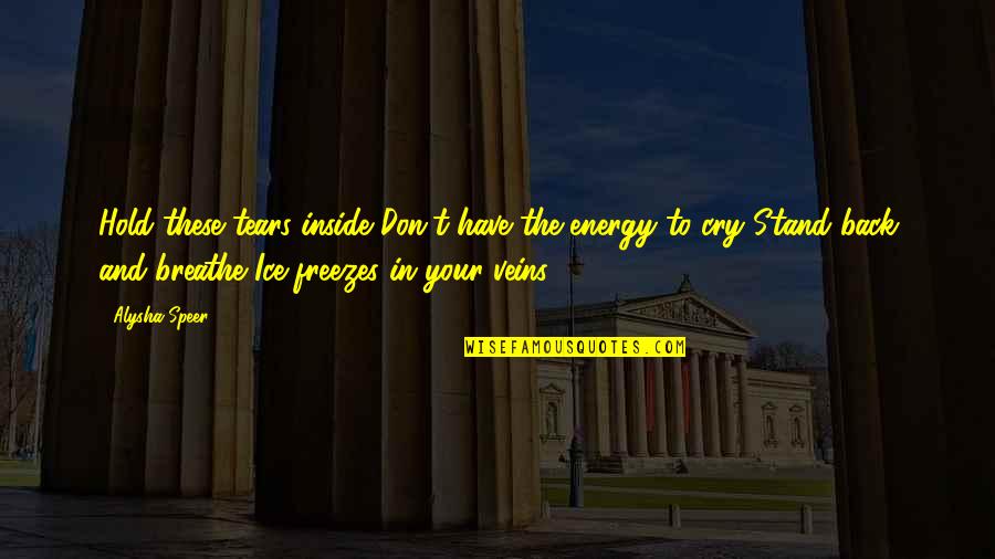 Lerede Quotes By Alysha Speer: Hold these tears inside Don't have the energy Lerede Quotes By Alysha Speer: Hold these tears inside Don't have the energy
