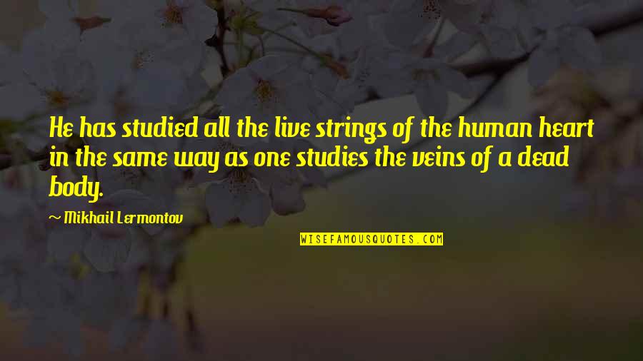 Lermontov Quotes By Mikhail Lermontov: He has studied all the live strings of