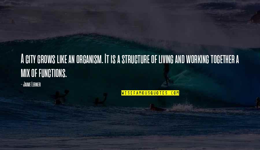 Lerner's Quotes By Jaime Lerner: A city grows like an organism. It is Lerner's Quotes By Jaime Lerner: A city grows like an organism. It is