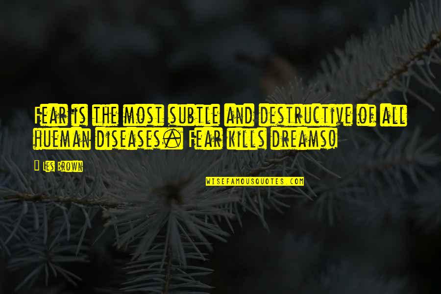Les Brown Dream Quotes By Les Brown: Fear is the most subtle and destructive of