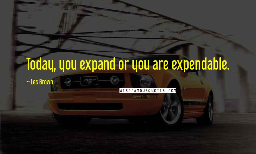 Les Brown quotes: Today, you expand or you are expendable.