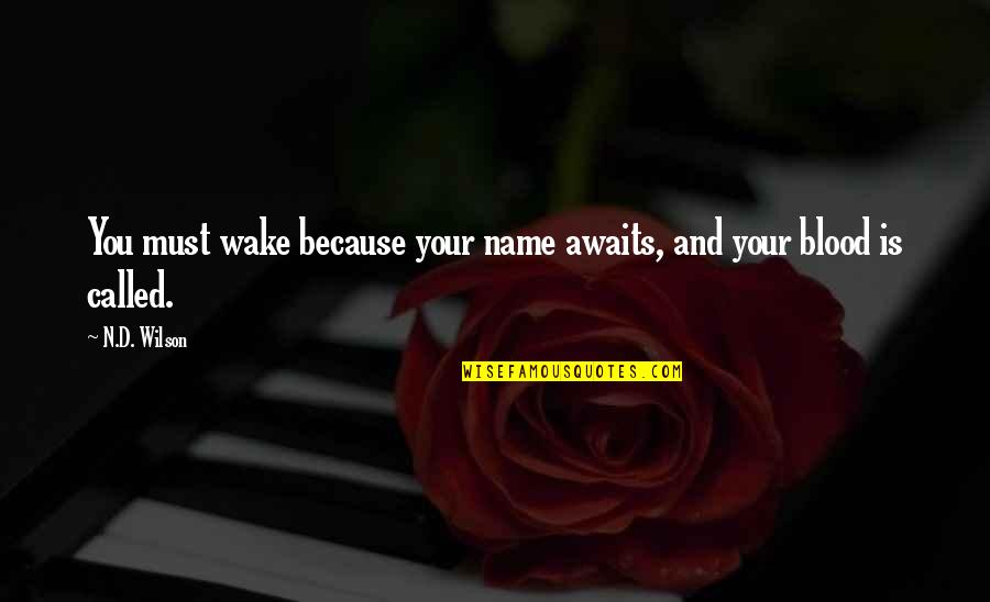 Les Miser Quotes By N.D. Wilson: You must wake because your name awaits, and
