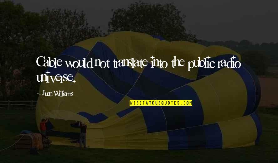 Les Plus Belle Quote Quotes By Juan Williams: Cable would not translate into the public radio Les Plus Belle Quote Quotes By Juan Williams: Cable would not translate into the public radio