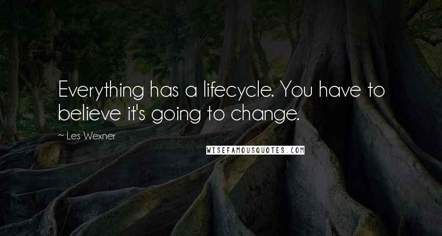 Les Wexner quotes: Everything has a lifecycle. You have to believe it's going to change.