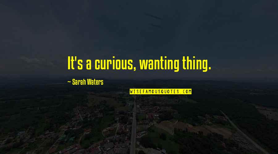 Lesbian Love Quotes By Sarah Waters: It's a curious, wanting thing.