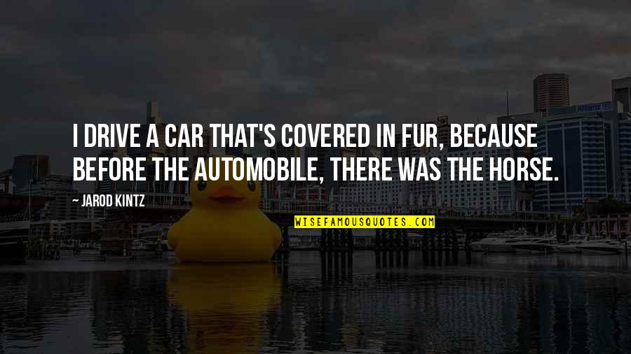 Lescarf Quotes By Jarod Kintz: I drive a car that's covered in fur,