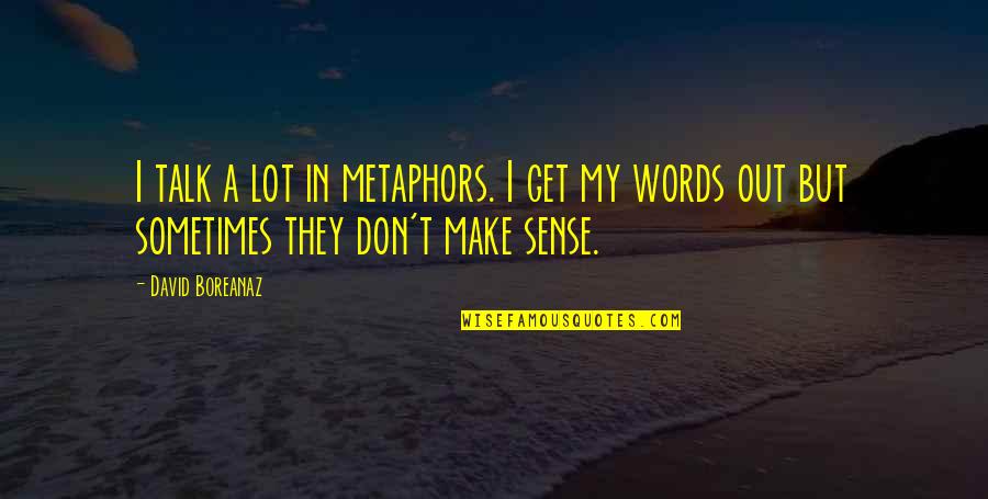 Leskovac Quotes By David Boreanaz: I talk a lot in metaphors. I get
