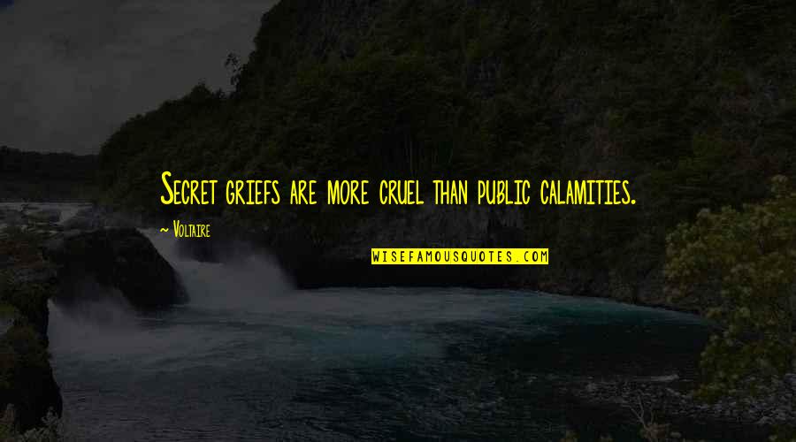 Lesleys Cakes Quotes By Voltaire: Secret griefs are more cruel than public calamities.