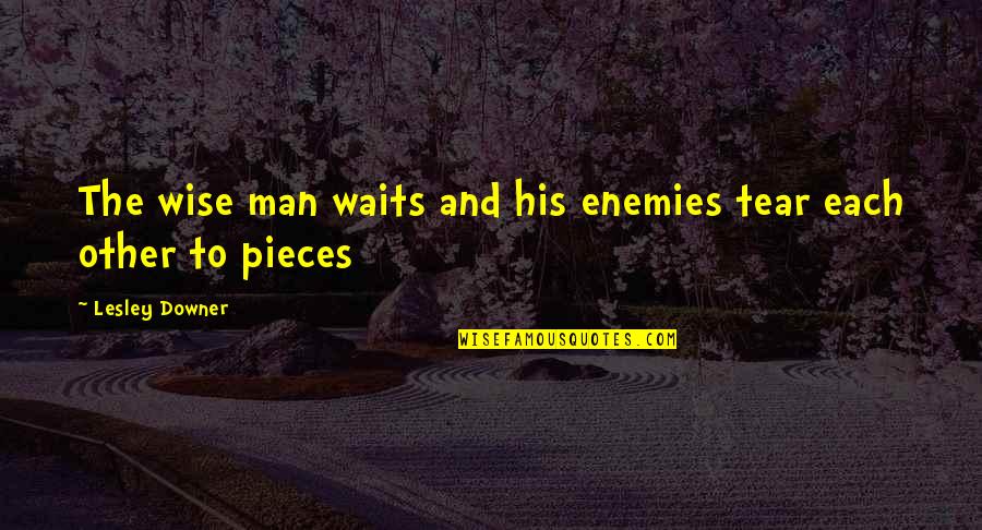 Lesley's Quotes By Lesley Downer: The wise man waits and his enemies tear