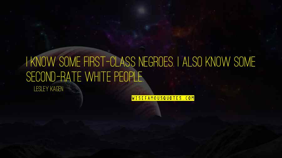 Lesley's Quotes By Lesley Kagen: I know some first-class Negroes. I also know