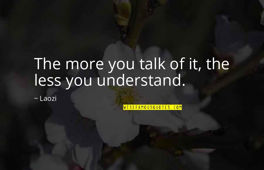 Less And More Quotes By Laozi: The more you talk of it, the less