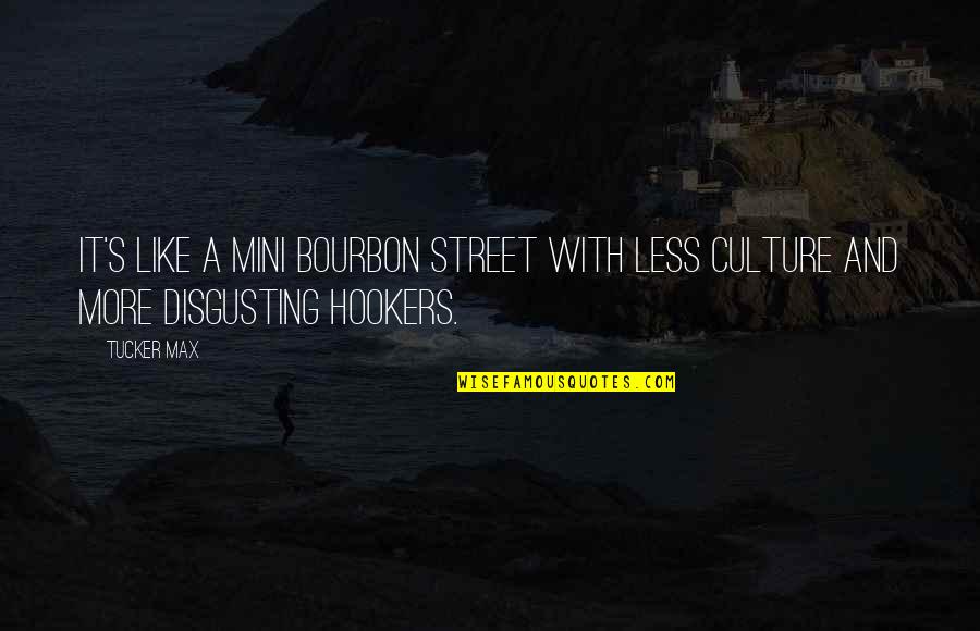 Less And More Quotes By Tucker Max: It's like a mini Bourbon Street with less
