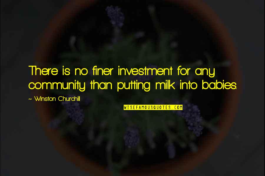 Less Expense Quotes By Winston Churchill: There is no finer investment for any community
