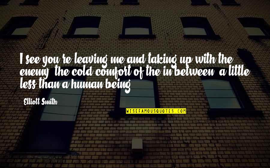 Less Human More Being Quotes By Elliott Smith: I see you're leaving me and taking up
