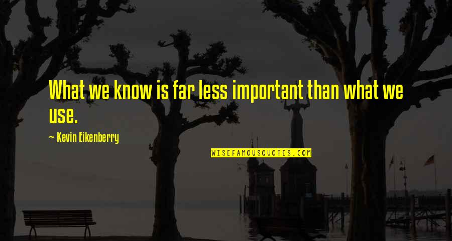 Less Important Quotes By Kevin Eikenberry: What we know is far less important than