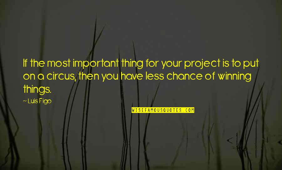 Less Important Quotes By Luis Figo: If the most important thing for your project
