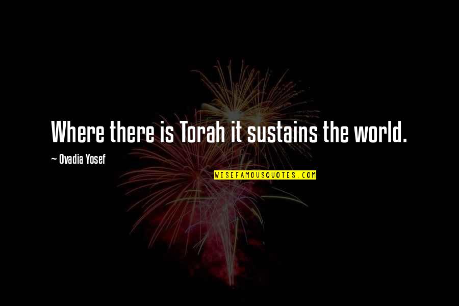 Less Is More Design Quotes By Ovadia Yosef: Where there is Torah it sustains the world.