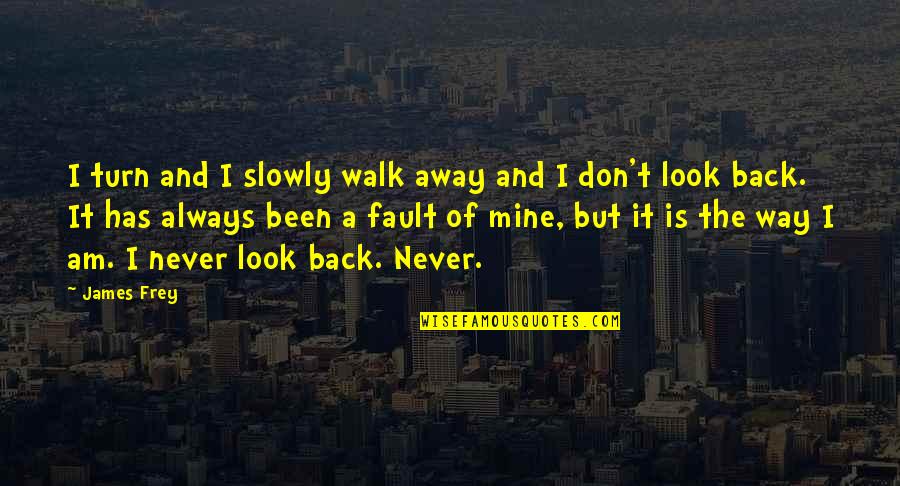 Less Marks Quotes By James Frey: I turn and I slowly walk away and
