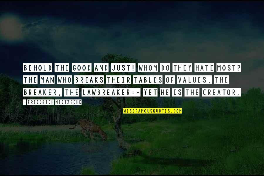 Less Stressful Quotes By Friedrich Nietzsche: Behold the good and just! Whom do they