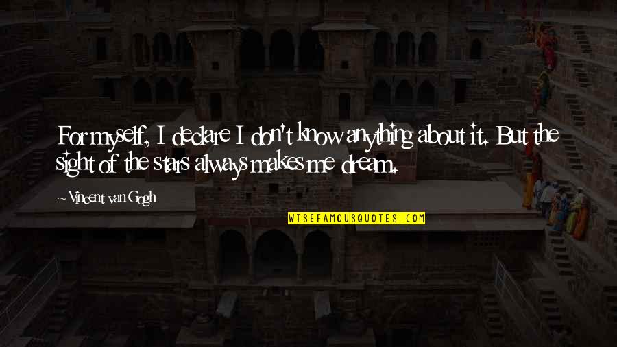 Less Talking More Action Quotes By Vincent Van Gogh: For myself, I declare I don't know anything