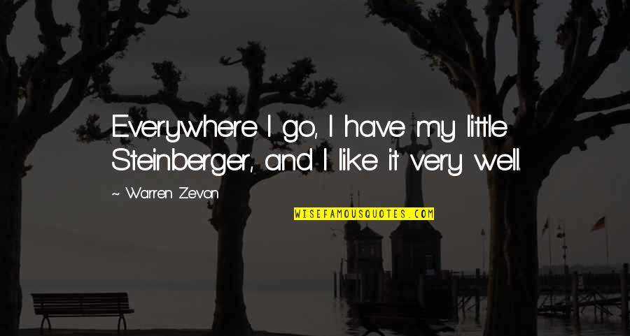 Less Talking Quotes By Warren Zevon: Everywhere I go, I have my little Steinberger,