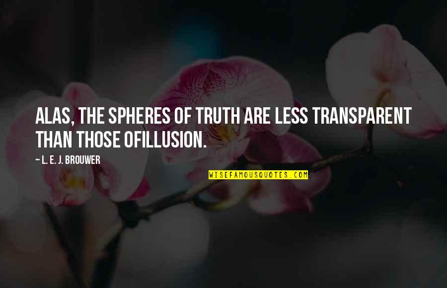 Less Than Quotes By L. E. J. Brouwer: Alas, the spheres of truth are less transparent