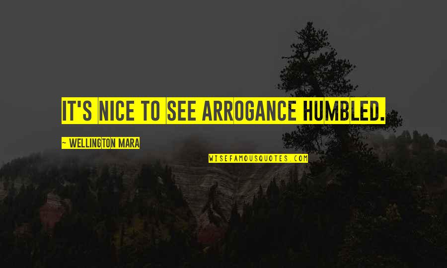 Lessness Quotes By Wellington Mara: It's nice to see arrogance humbled. Lessness Quotes By Wellington Mara: It's nice to see arrogance humbled.