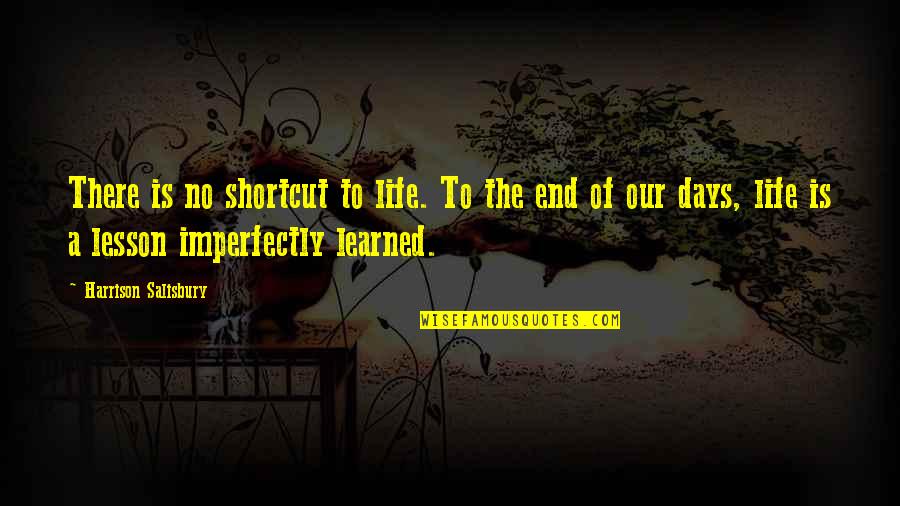 Lesson Learned In Life Quotes By Harrison Salisbury: There is no shortcut to life. To the