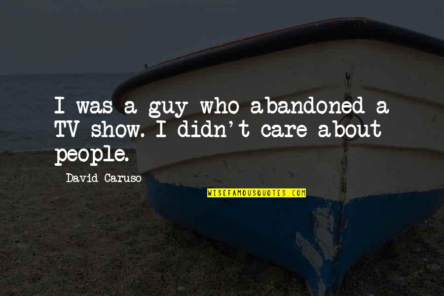 Lessoned Learned Quotes By David Caruso: I was a guy who abandoned a TV
