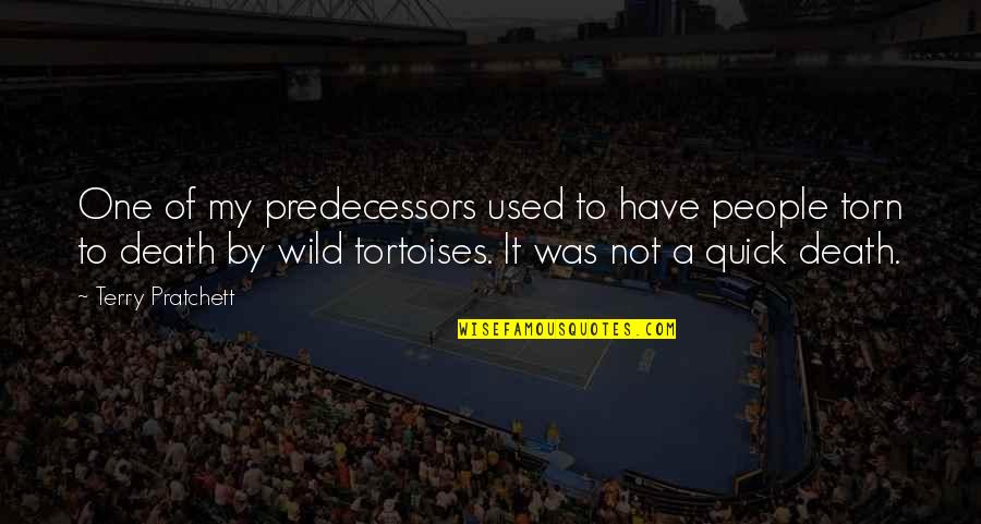 Lessoned Quotes By Terry Pratchett: One of my predecessors used to have people Lessoned Quotes By Terry Pratchett: One of my predecessors used to have people