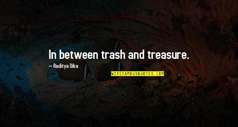 Lessons In Love Quotes By Raditya Dika: In between trash and treasure.