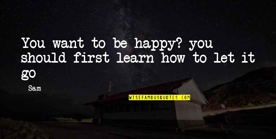 Lessons Learn Quotes By Sam: You want to be happy? you should first