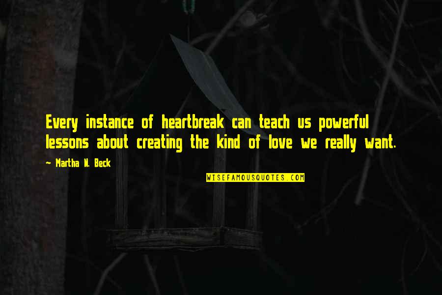 Lessons Of Love Quotes By Martha N. Beck: Every instance of heartbreak can teach us powerful