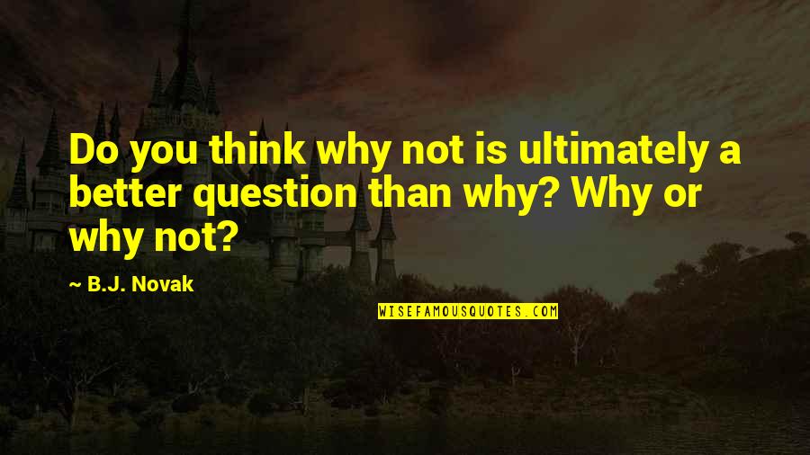 Leszek Moczulski Quotes By B.J. Novak: Do you think why not is ultimately a