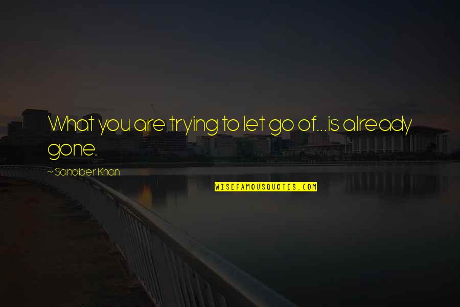 Let By Gone Be By Gone Quotes By Sanober Khan: What you are trying to let go of...is