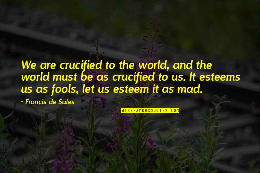 Let Fools Be Fools Quotes By Francis De Sales: We are crucified to the world, and the