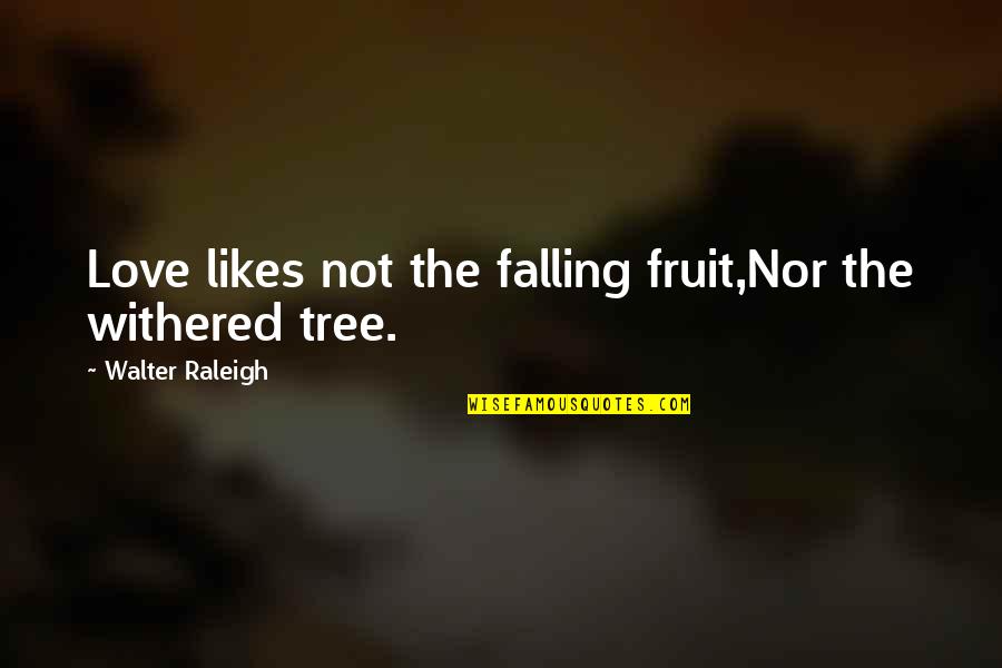 Let Go And Let God Christian Quotes By Walter Raleigh: Love likes not the falling fruit,Nor the withered