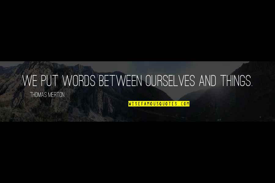 Let Go Come Back Quotes By Thomas Merton: We put words between ourselves and things.