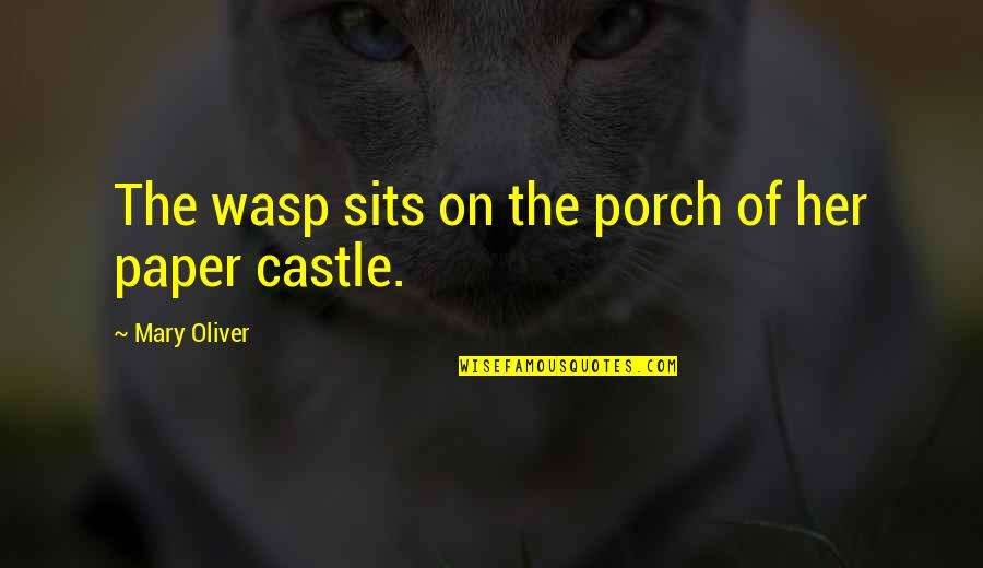 Let Her Be Happy Quotes By Mary Oliver: The wasp sits on the porch of her