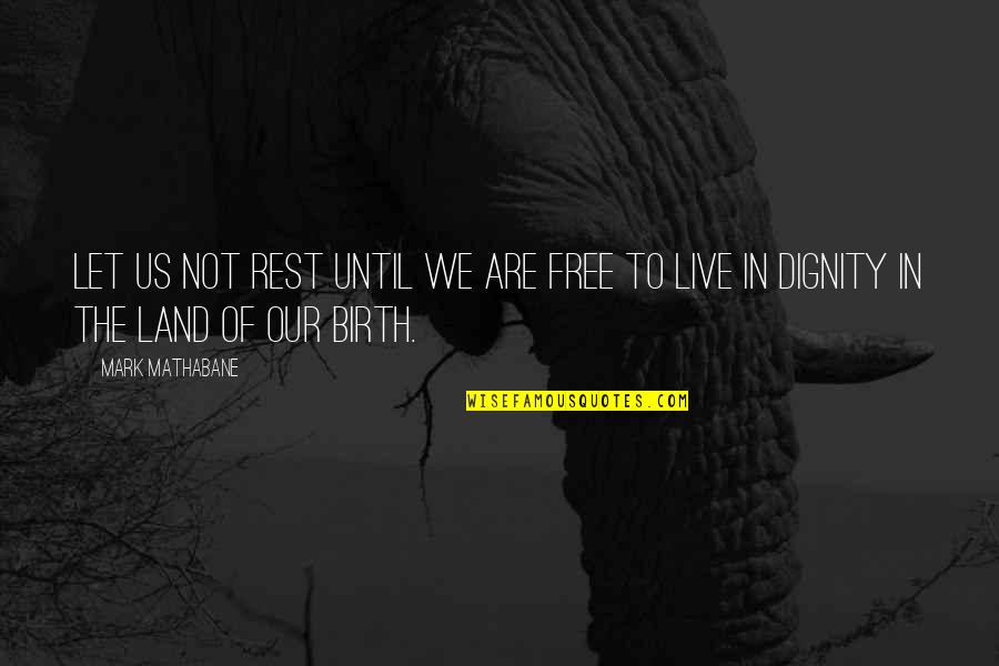 Let It Be Free Quotes By Mark Mathabane: Let us not rest until we are free