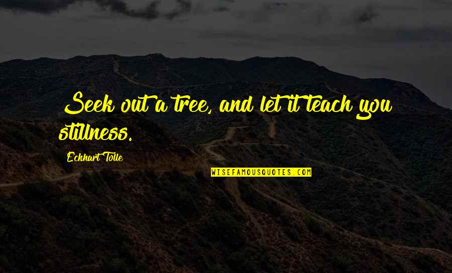 Let It Out Quotes By Eckhart Tolle: Seek out a tree, and let it teach