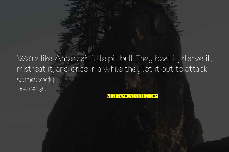 Let It Out Quotes By Evan Wright: We're like America's little pit bull. They beat