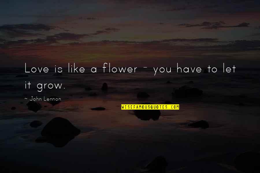 Let Love Grow Quotes By John Lennon: Love is like a flower - you have