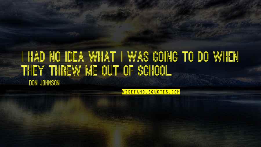 Let Me Be The One Love Quotes By Don Johnson: I had no idea what I was going