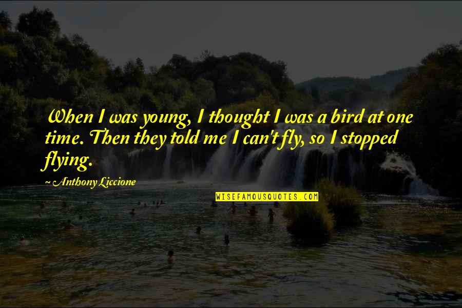 Let Me Fly Quotes By Anthony Liccione: When I was young, I thought I was