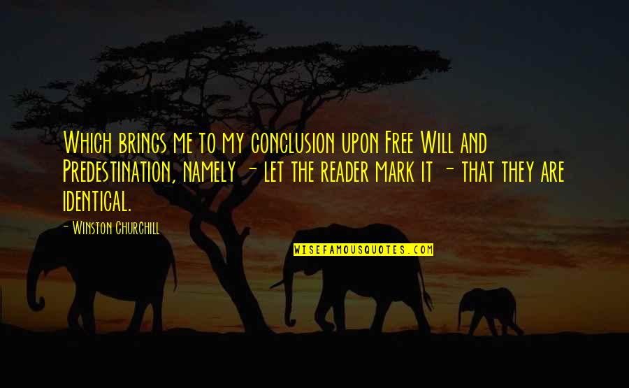 Let Me Free Quotes By Winston Churchill: Which brings me to my conclusion upon Free