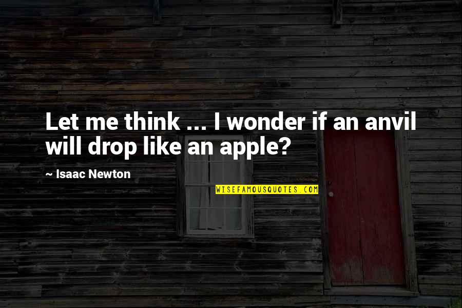 Let Me Think Quotes By Isaac Newton: Let me think ... I wonder if an