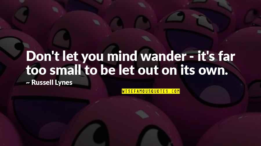 Let The Mind Wander Quotes By Russell Lynes: Don't let you mind wander - it's far