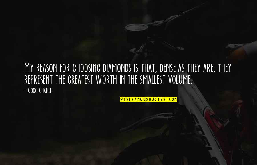 Let There Be Dragons 3 Quotes By Coco Chanel: My reason for choosing diamonds is that, dense